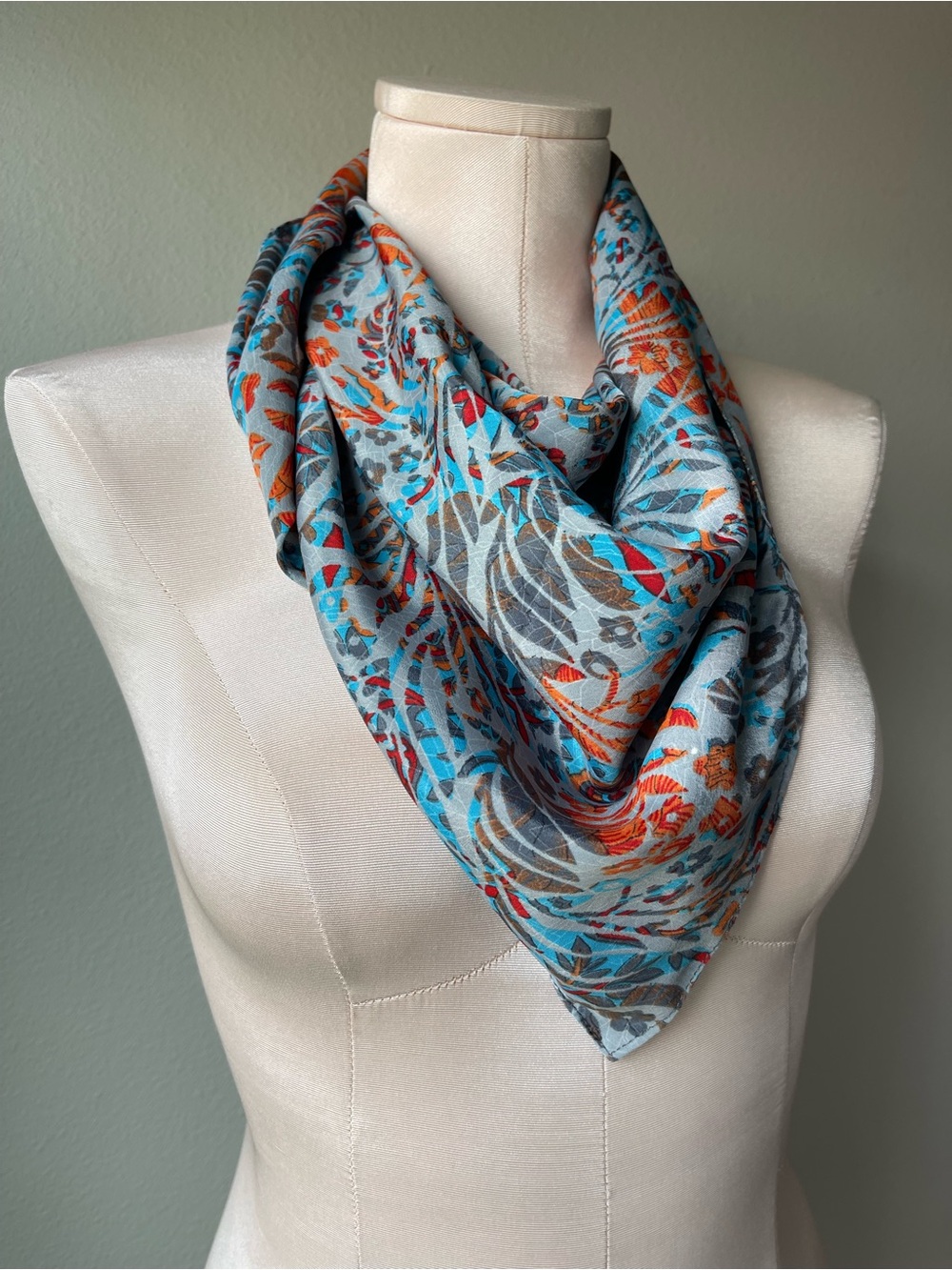 Karma Highway Triangle Floral Print Scarf